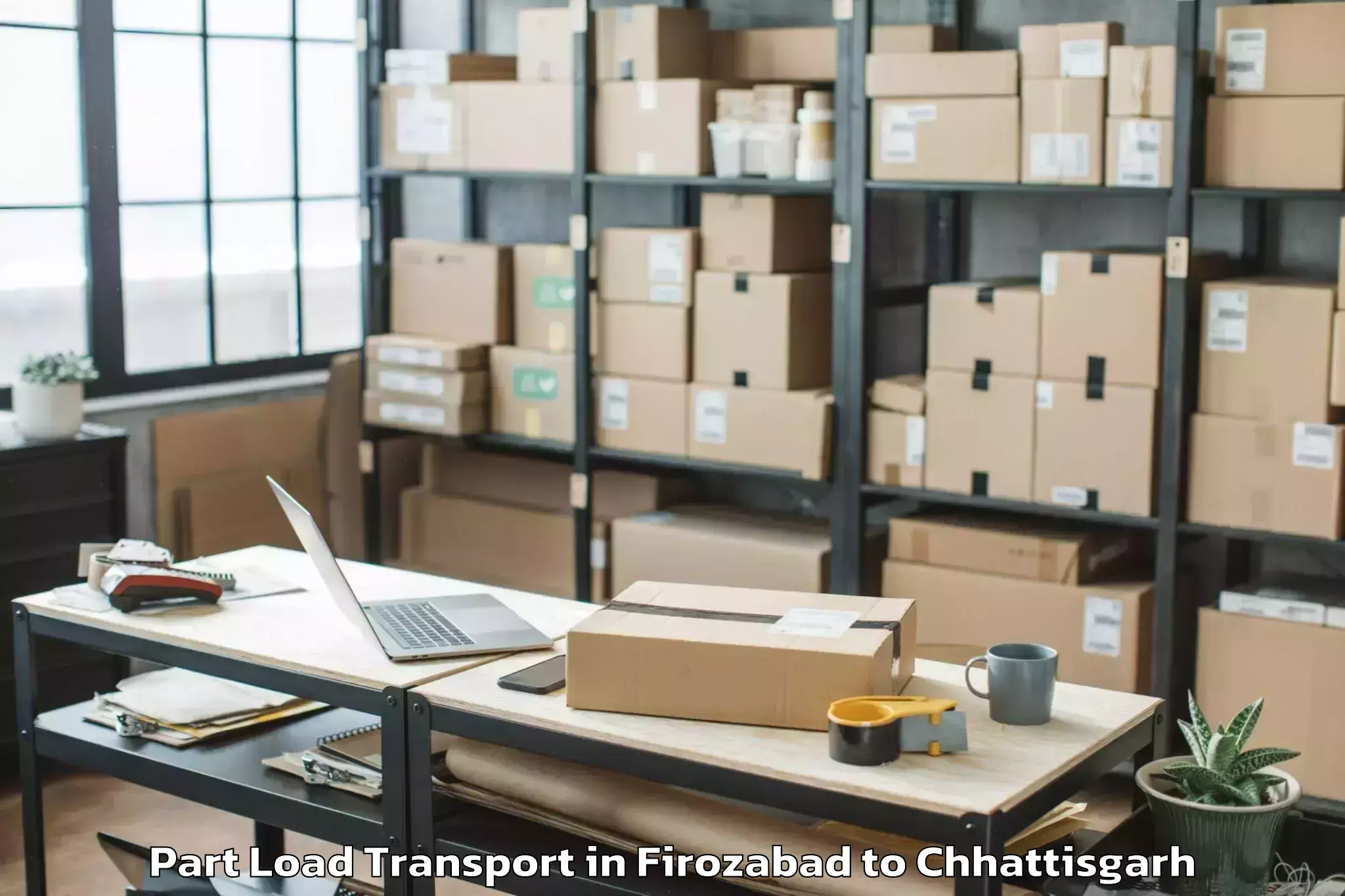 Trusted Firozabad to Khairagarh Part Load Transport